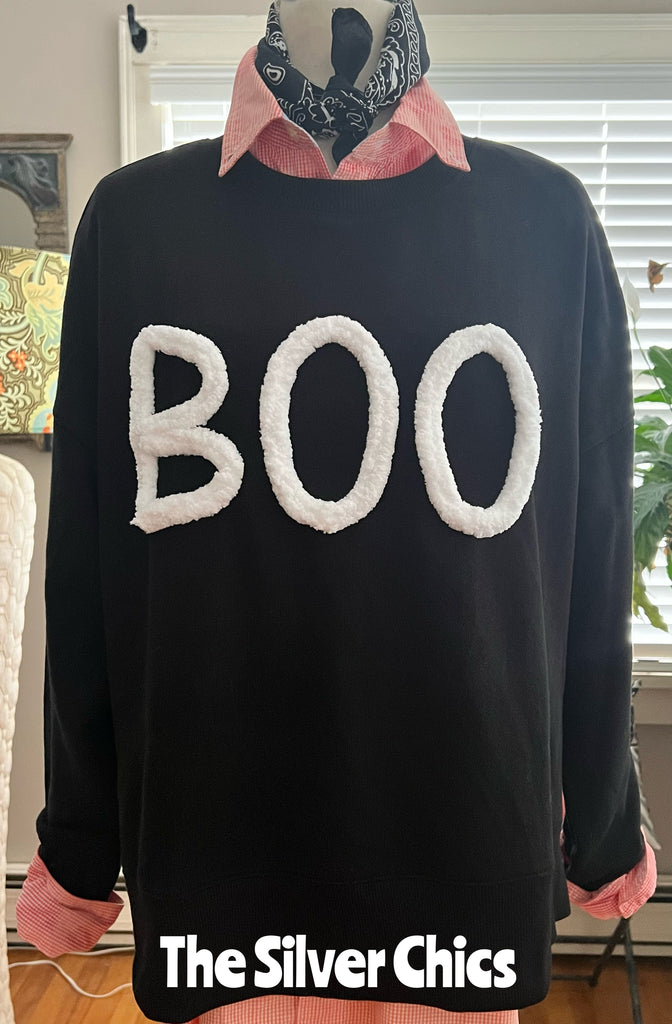 BOO Chenille Yarn Sweatshirt