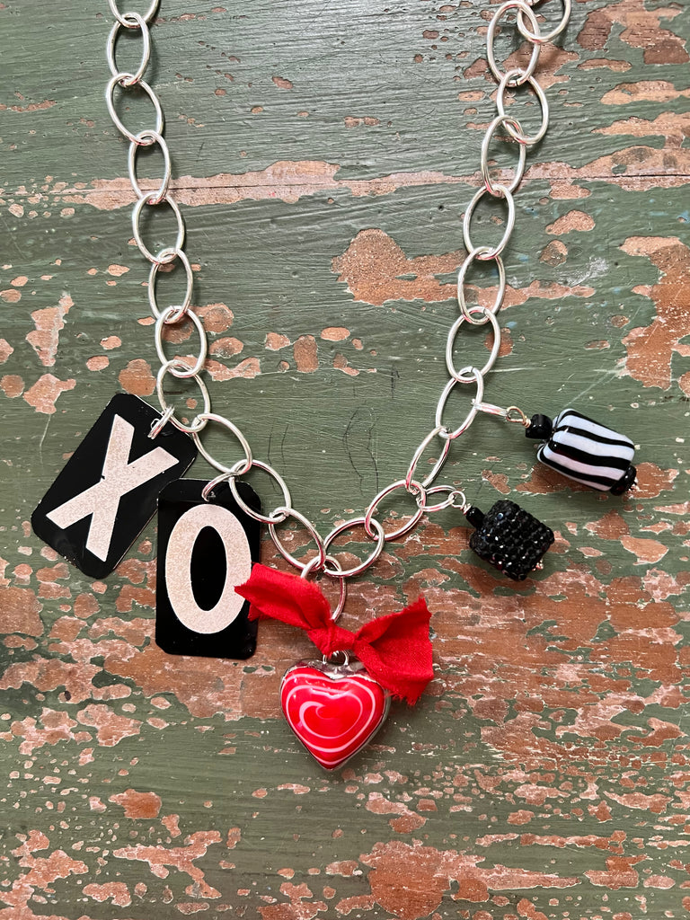 XO Heart Charm Necklace